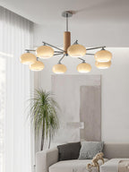 Lustra Chandelier en Verre Persimmon Mid-Century 8 Lumières - Neutralighting