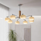 Lustra Chandelier en Verre Persimmon Mid-Century 8 Lumières - Neutralighting
