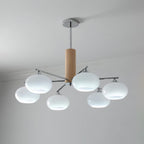 Lustra Chandelier en Verre Persimmon Mid-Century 8 Lumières - Neutralighting