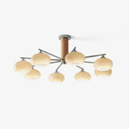 Lustra Chandelier en Verre Persimmon Mid-Century 8 Lumières - Neutralighting