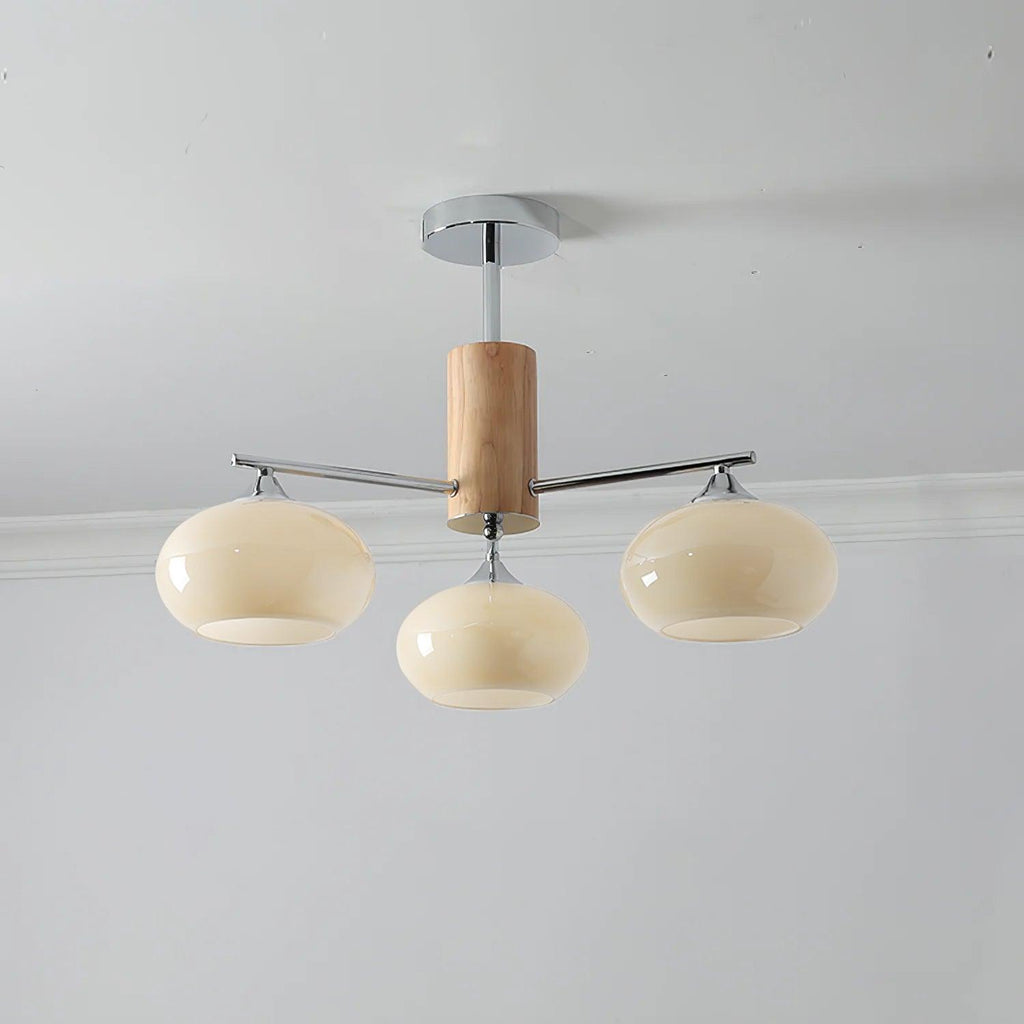 Lustra Chandelier en Verre Persimmon Mid-Century 8 Lumières - Neutralighting