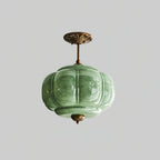 Eldio Lampe Plafond Semi-Encastrée en Verre Vert - Neutralighting