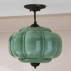 Eldio Lampe Plafond Semi-Encastrée en Verre Vert - Neutralighting