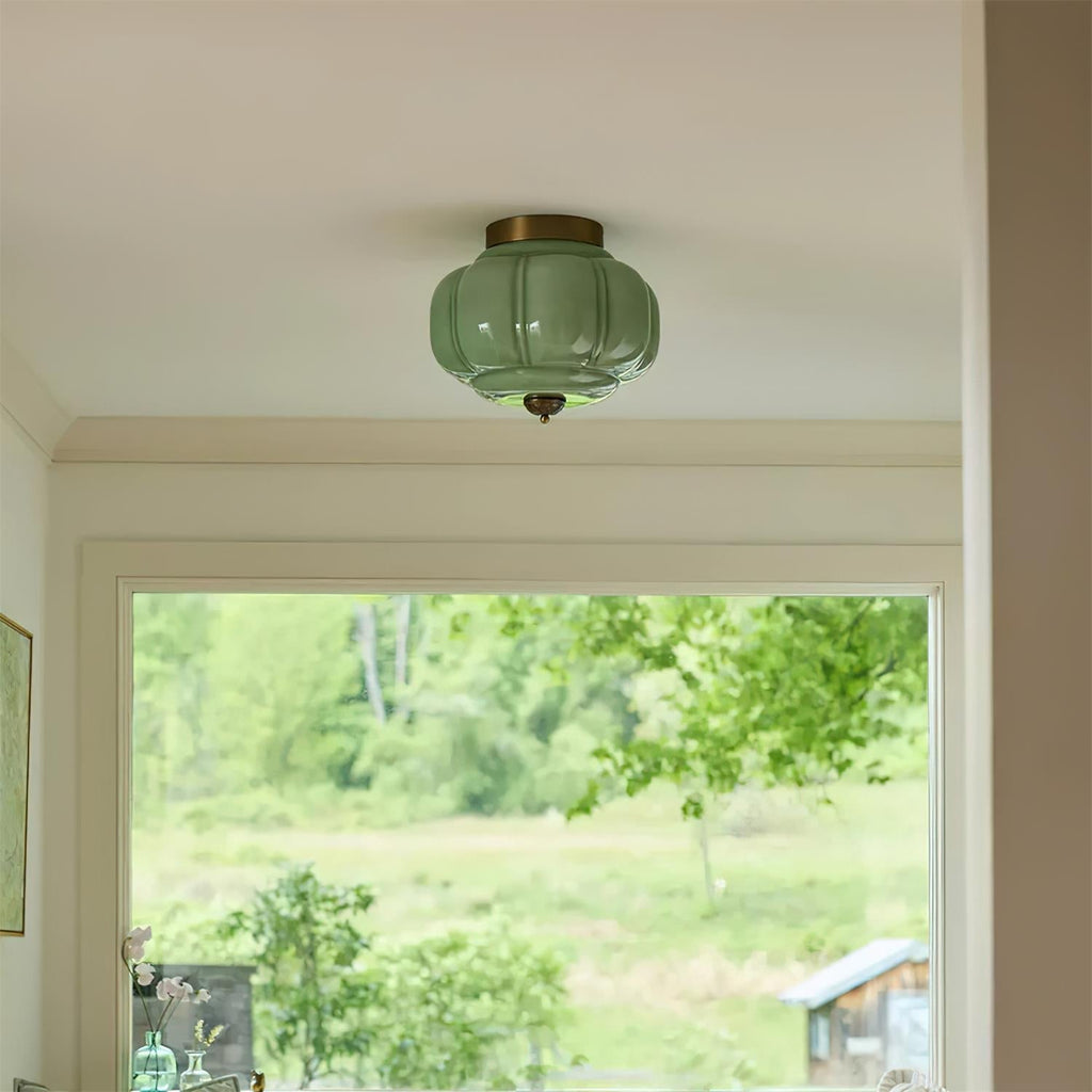 Elyra Lampe de Plafond en Verre Vert - Neutralighting