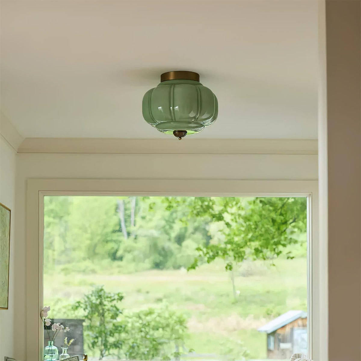 Elyra Lampe de Plafond en Verre Vert - Neutralighting