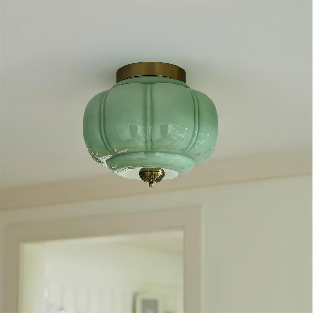 Elyra Lampe de Plafond en Verre Vert - Neutralighting