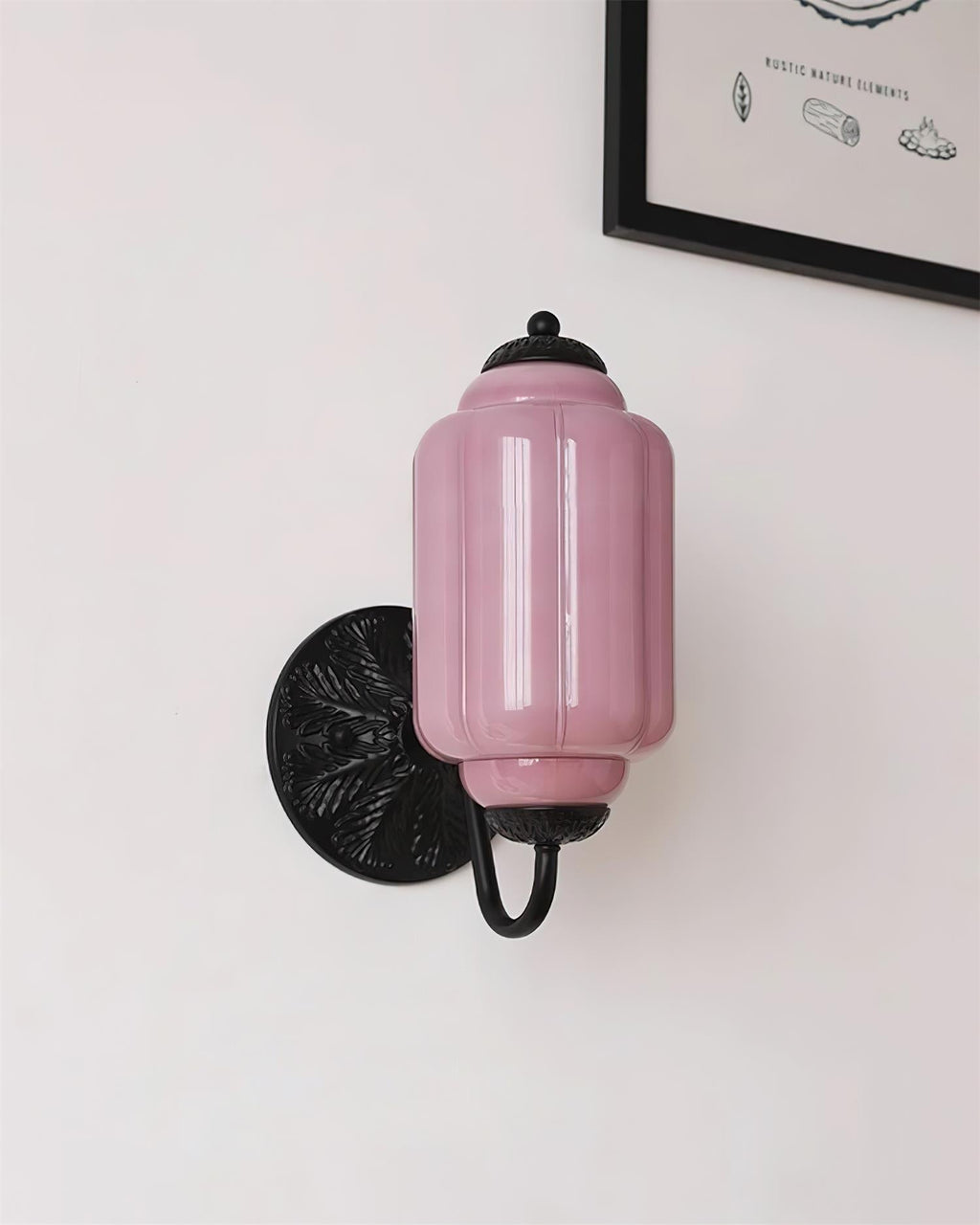 Melvane Applique murale vintage en verre rose - Neutralighting