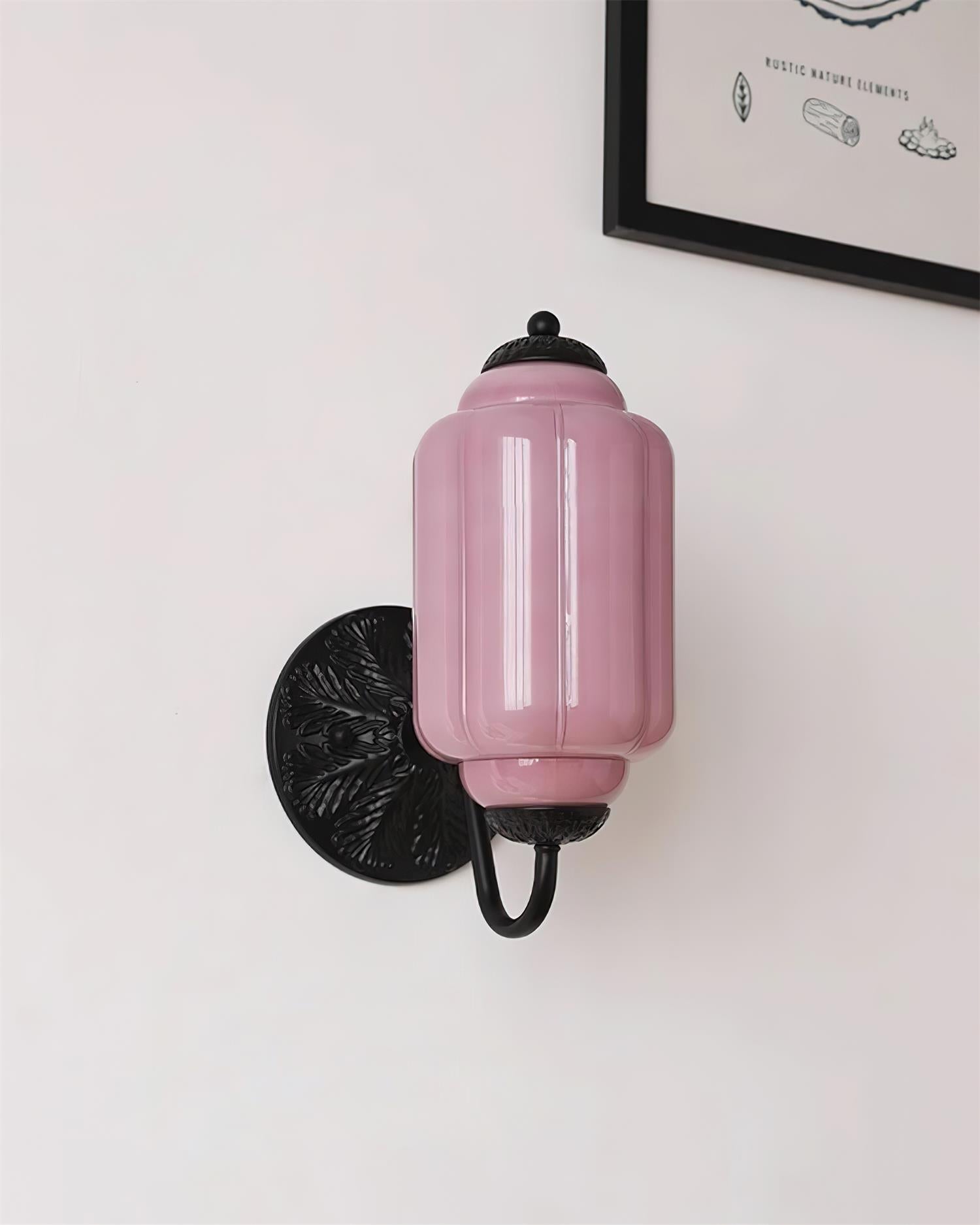 Melvane Applique murale vintage en verre rose - Neutralighting