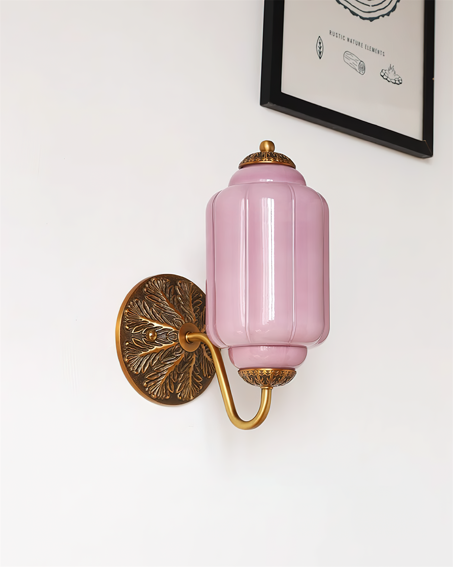 Melvane Applique murale vintage en verre rose - Neutralighting