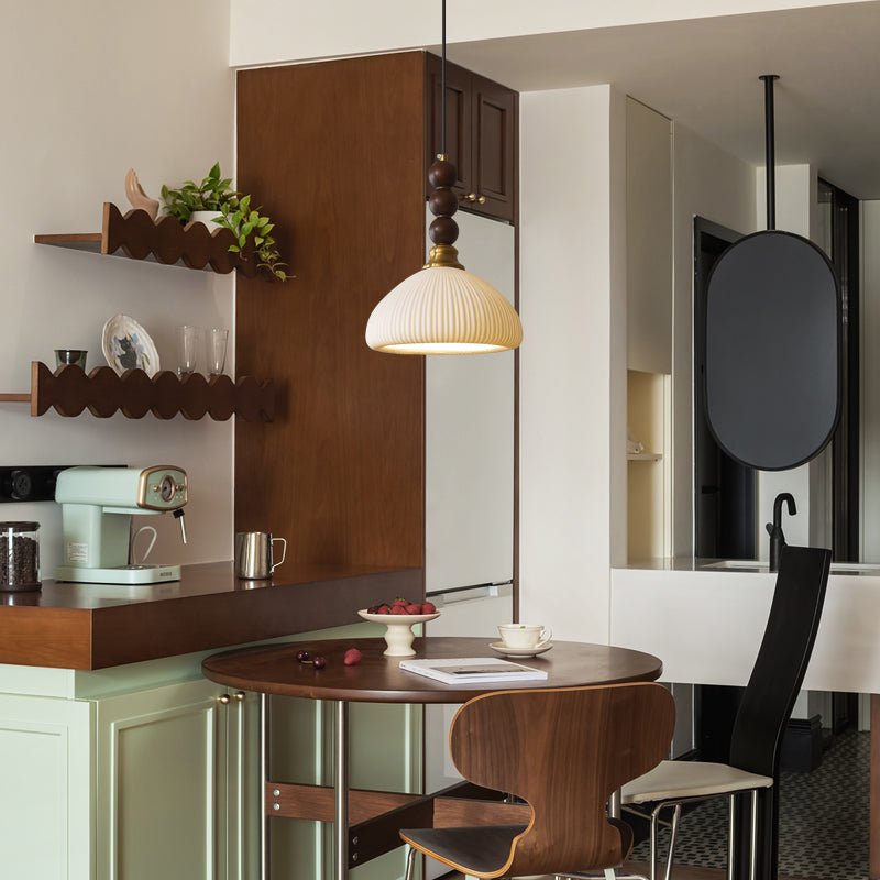 Avshaara Suspension en Tissu Vintage et Bois - Neutralighting