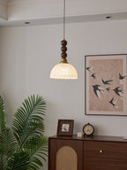 Avshaara Suspension en Tissu Vintage et Bois - Neutralighting
