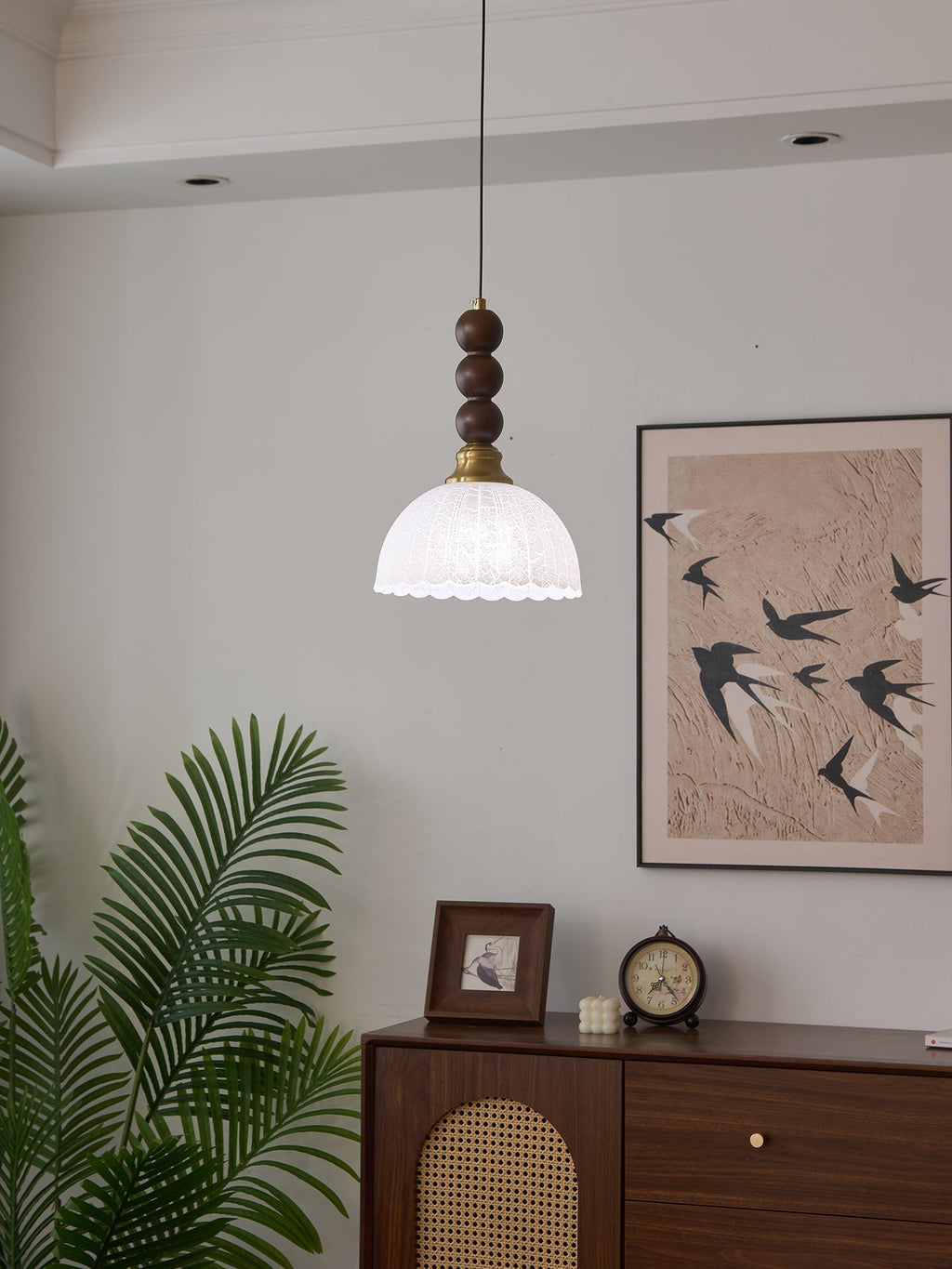Avshaara Suspension en Tissu Vintage et Bois - Neutralighting
