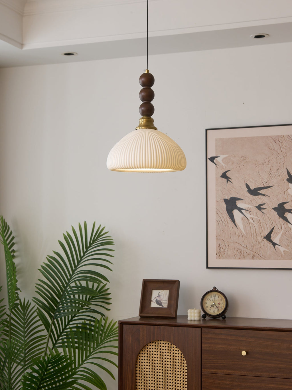 Avshaara Suspension en Tissu Vintage et Bois - Neutralighting