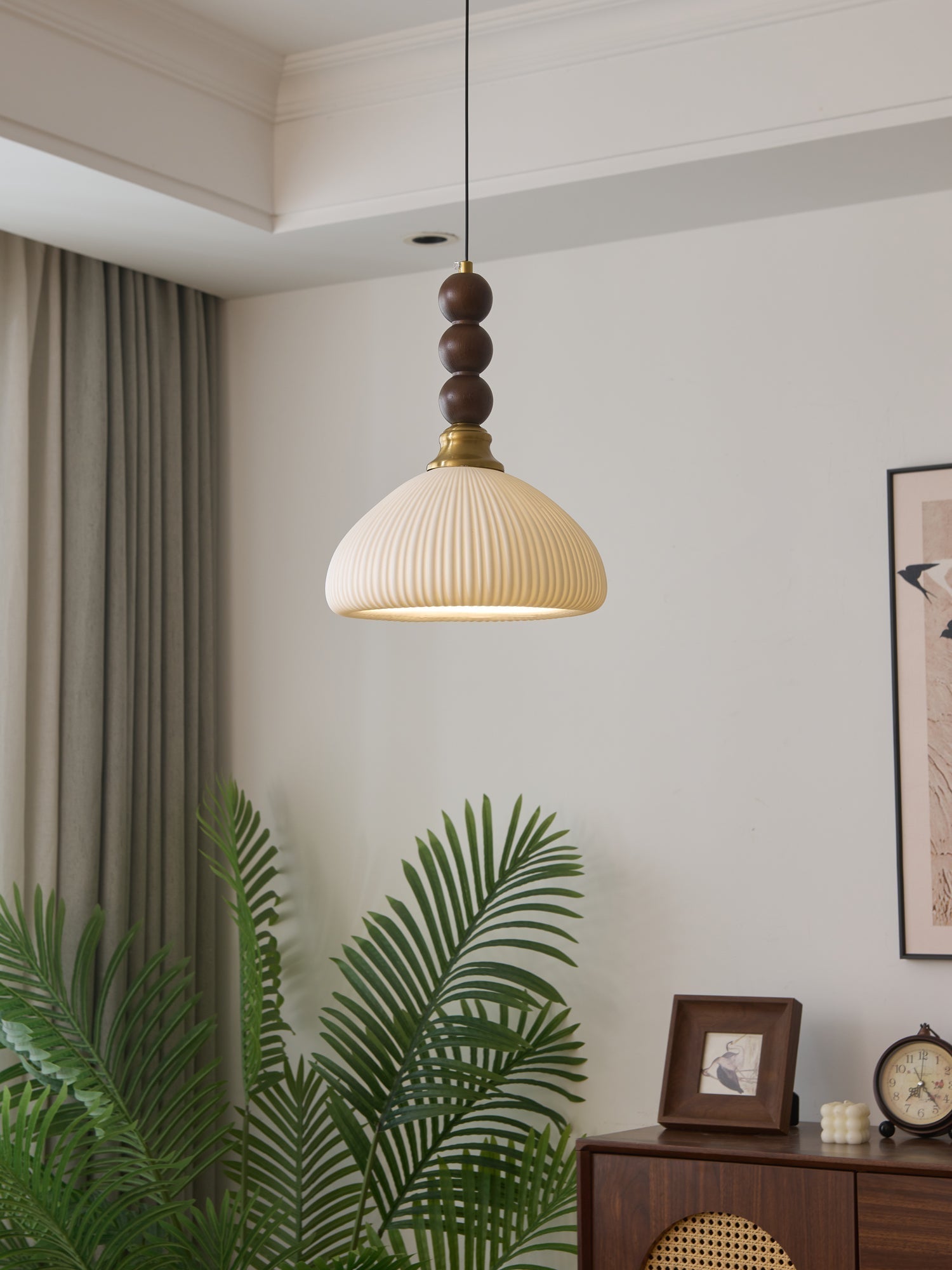 Avshaara Suspension en Tissu Vintage et Bois - Neutralighting