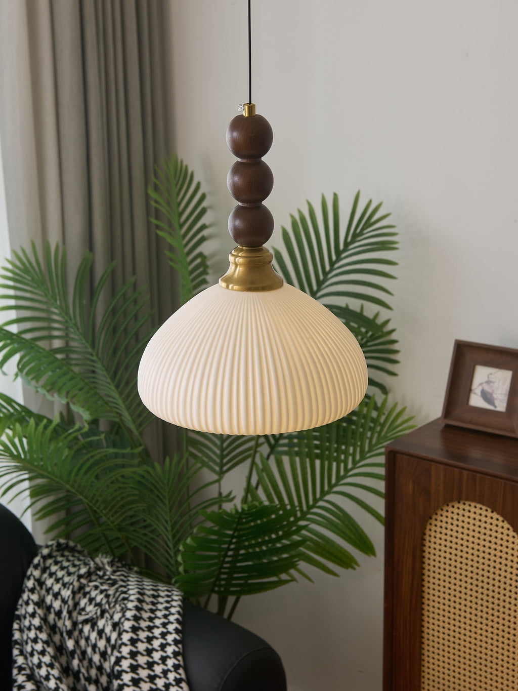 Avshaara Suspension en Tissu Vintage et Bois - Neutralighting