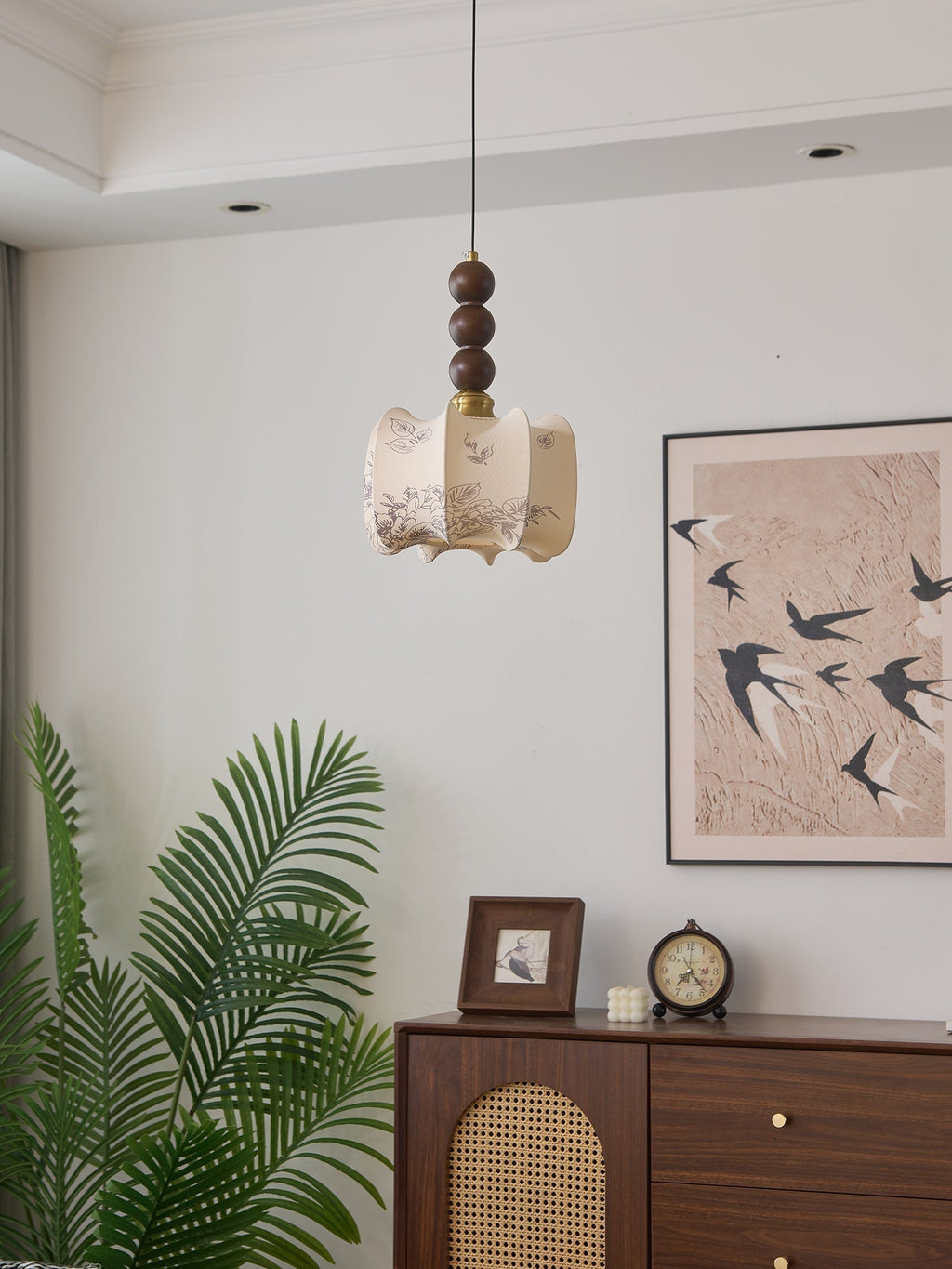 Avshaara Suspension en Tissu Vintage et Bois - Neutralighting