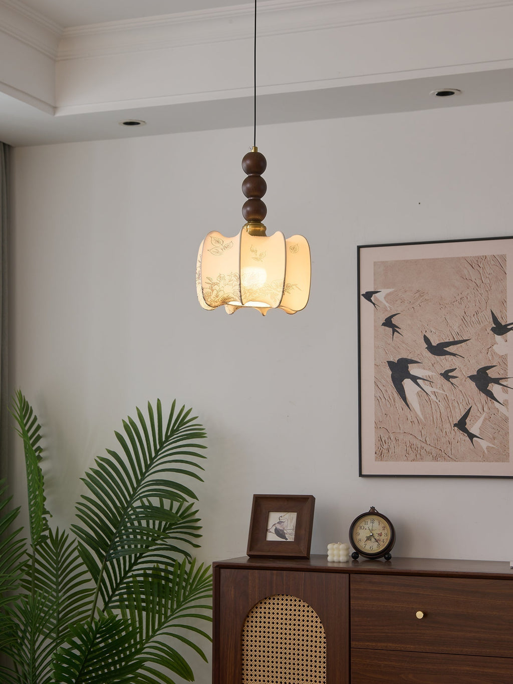Avshaara Suspension en Tissu Vintage et Bois - Neutralighting