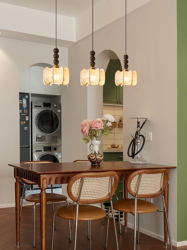 Avshaara Suspension en Tissu Vintage et Bois - Neutralighting