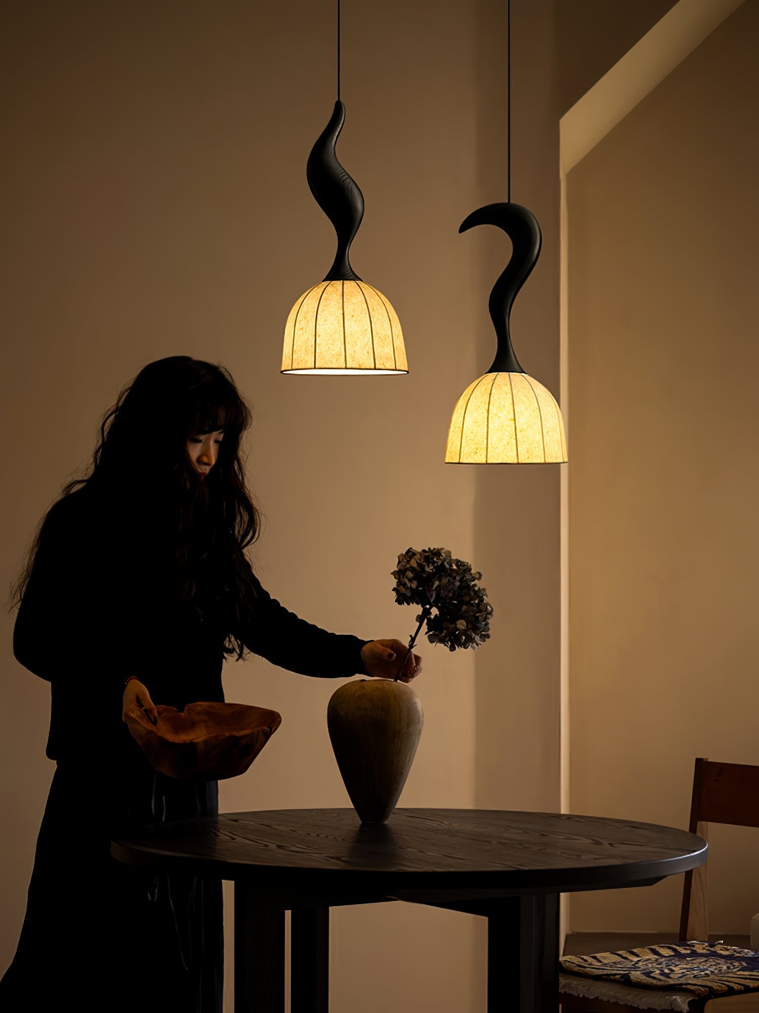 Colire Créativité Tordu Bois Suspension Lumière - Neutralighting