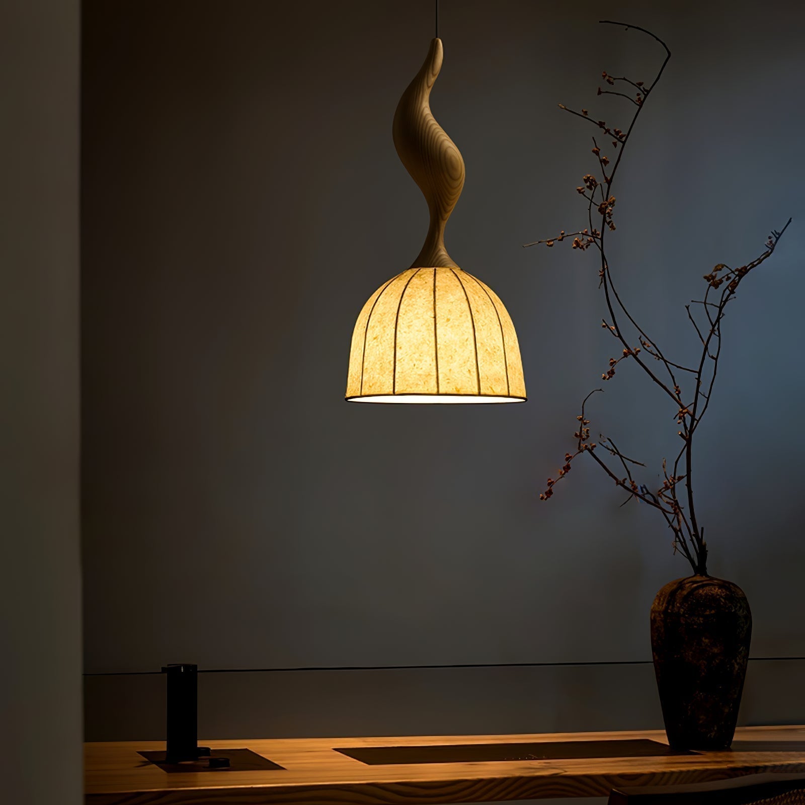 Colire Créativité Tordu Bois Suspension Lumière - Neutralighting