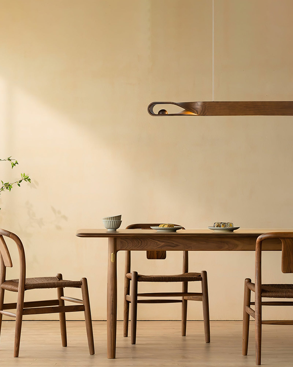 Lustra Suspension en Bois Incurvé Minimaliste - Neutralighting