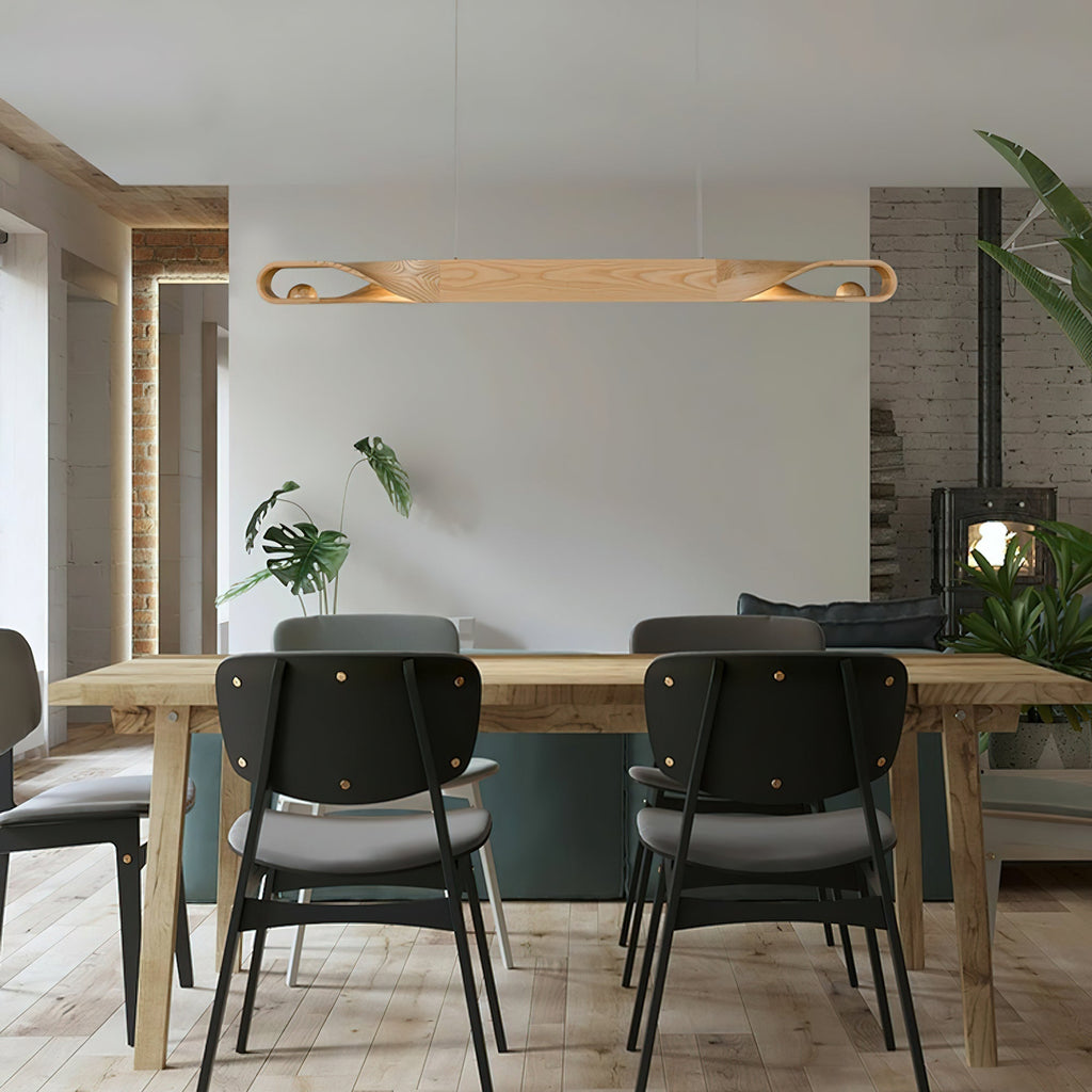 Lustra Suspension en Bois Incurvé Minimaliste - Neutralighting