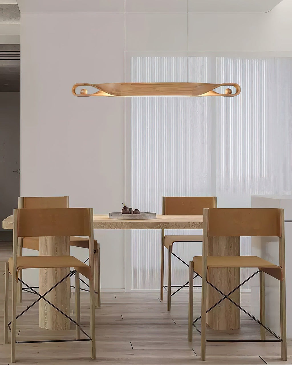 Lustra Suspension en Bois Incurvé Minimaliste - Neutralighting
