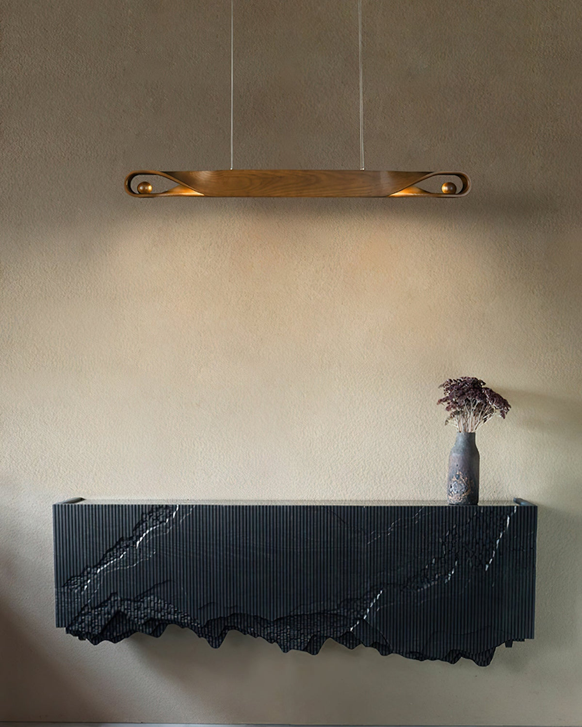 Lustra Suspension en Bois Incurvé Minimaliste - Neutralighting