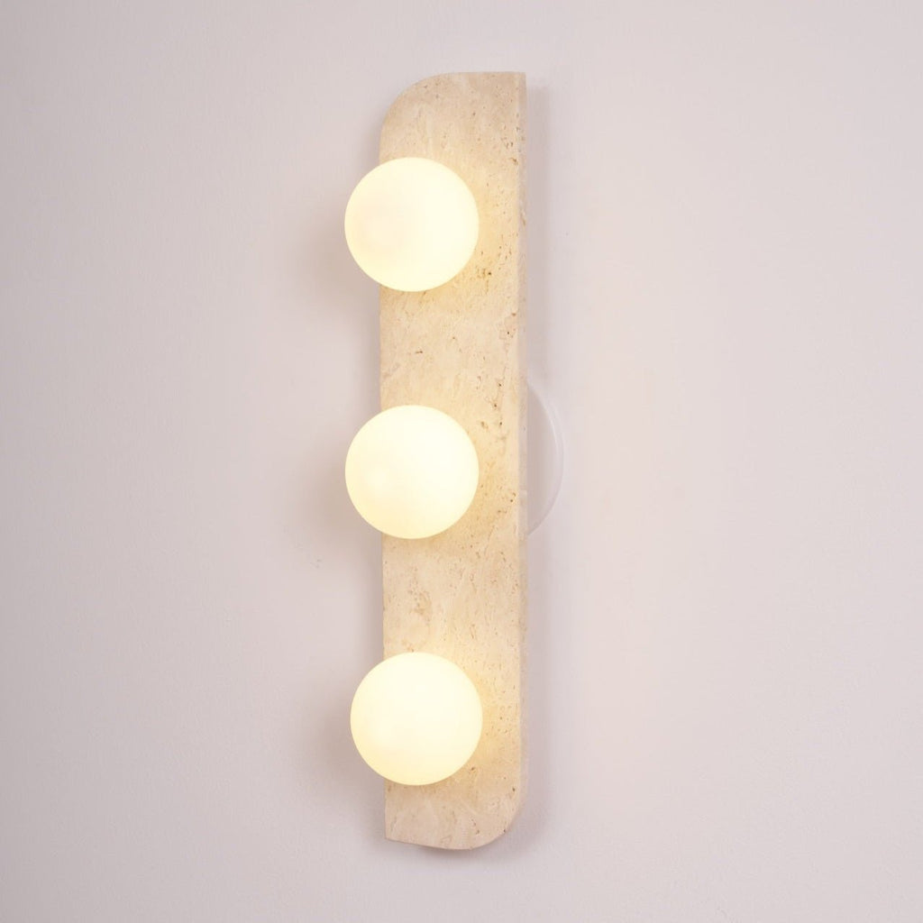 Zophaor Minimalist Travertine Plug-In Wall Light - Neutralighting