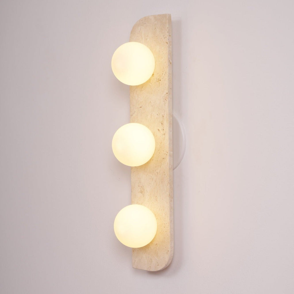 Zophaor Minimalist Travertine Plug-In Wall Light - Neutralighting