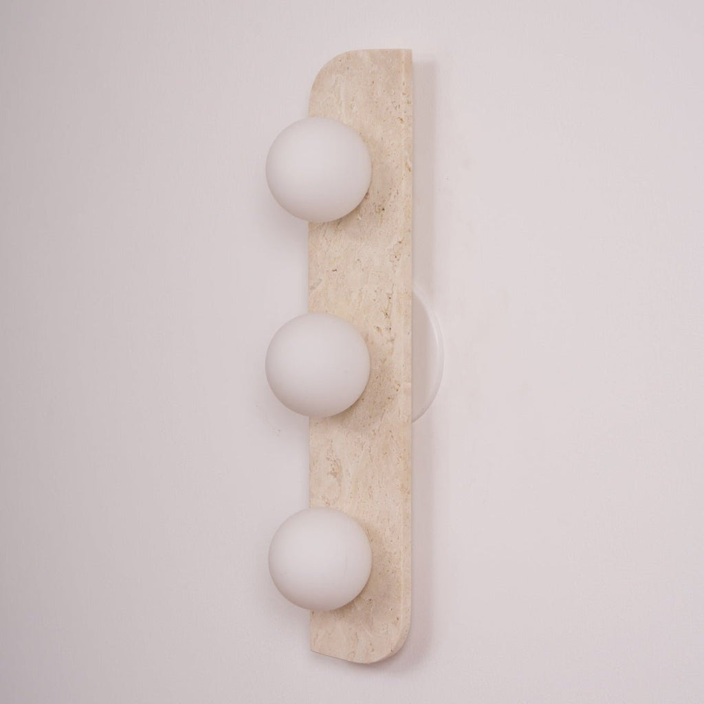 Zophaor Minimalist Travertine Plug-In Wall Light - Neutralighting