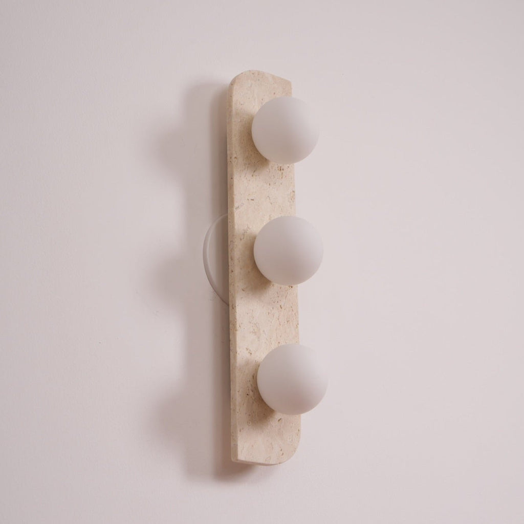 Zophaor Minimalist Travertine Plug-In Wall Light - Neutralighting