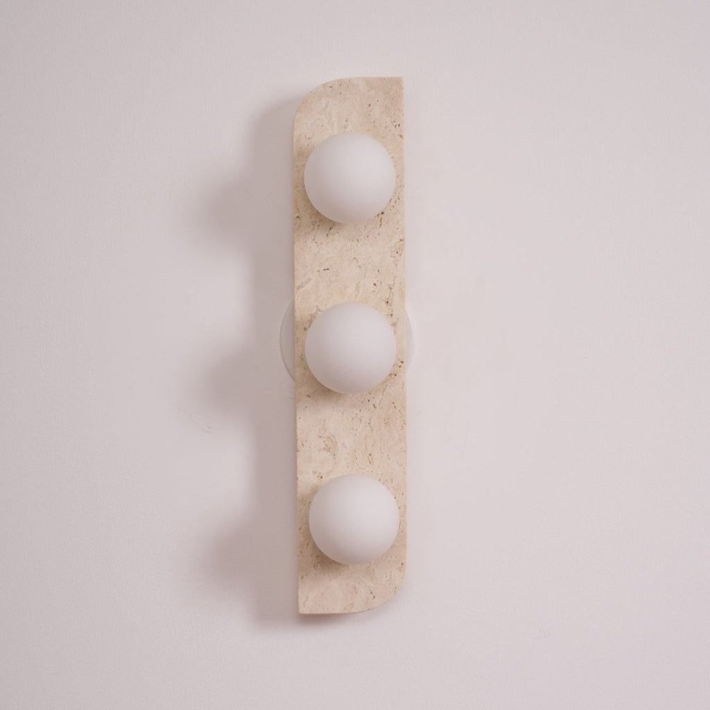 Zophaor Minimalist Travertine Plug-In Wall Light - Neutralighting
