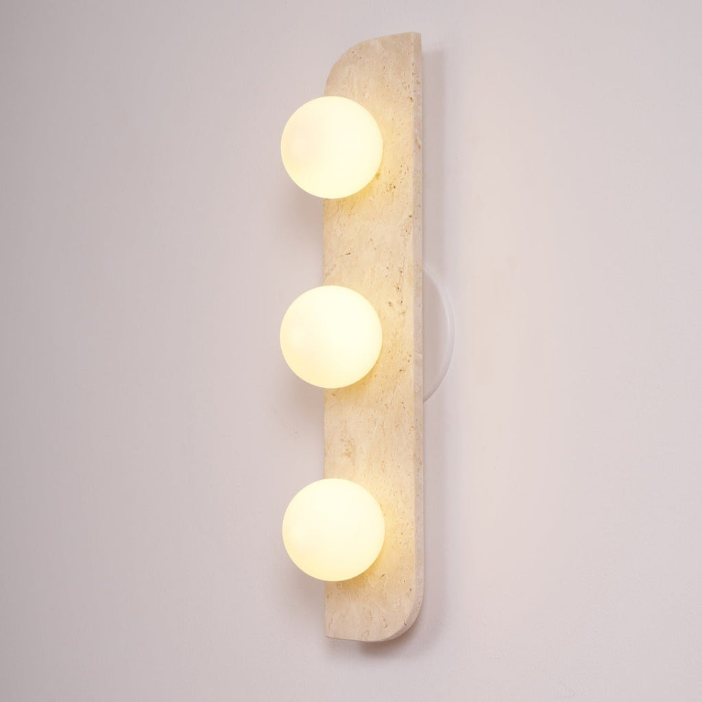 Zophaor Minimalist Travertine Plug-In Wall Light - Neutralighting