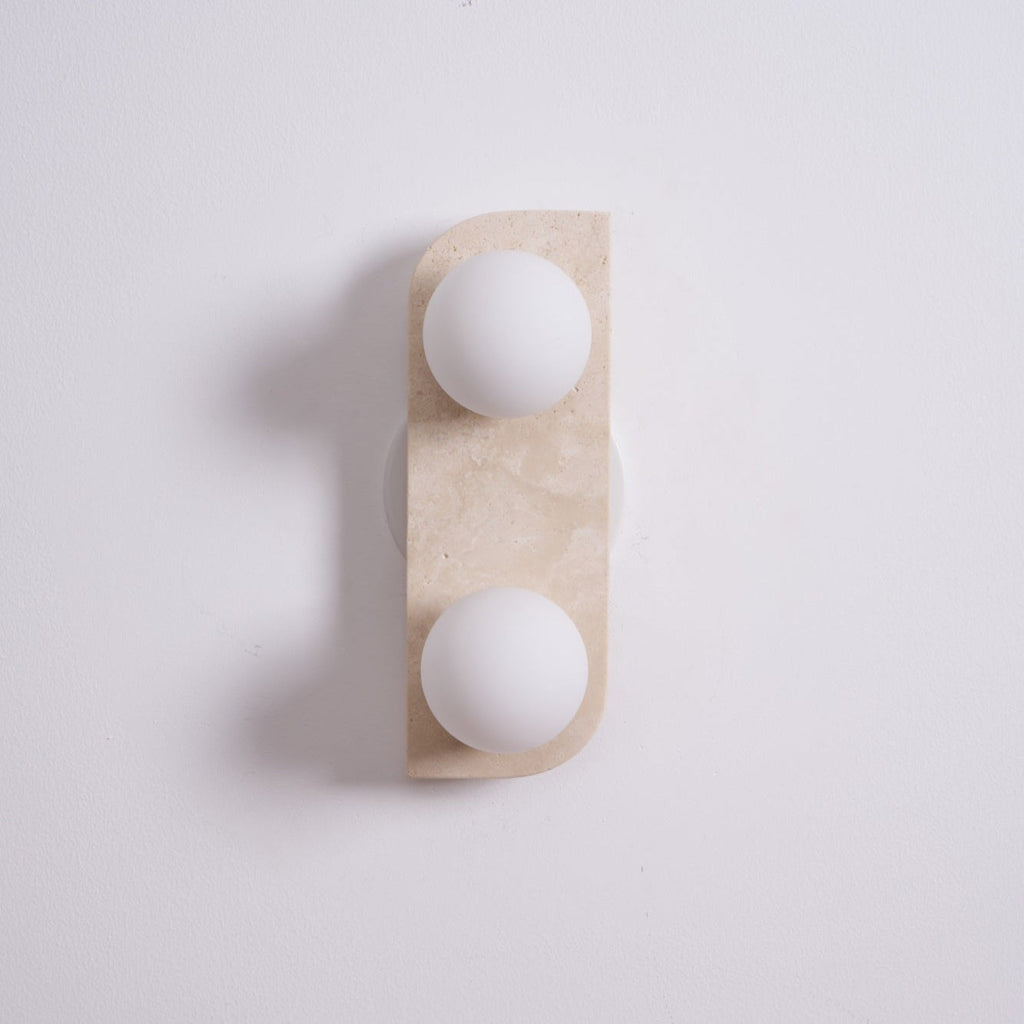 Zophaor Minimalist Travertine Plug-In Wall Light - Neutralighting