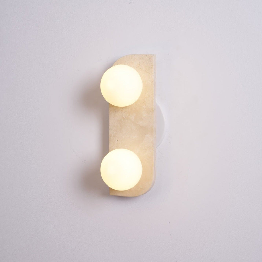 Zophaor Minimalist Travertine Plug-In Wall Light - Neutralighting