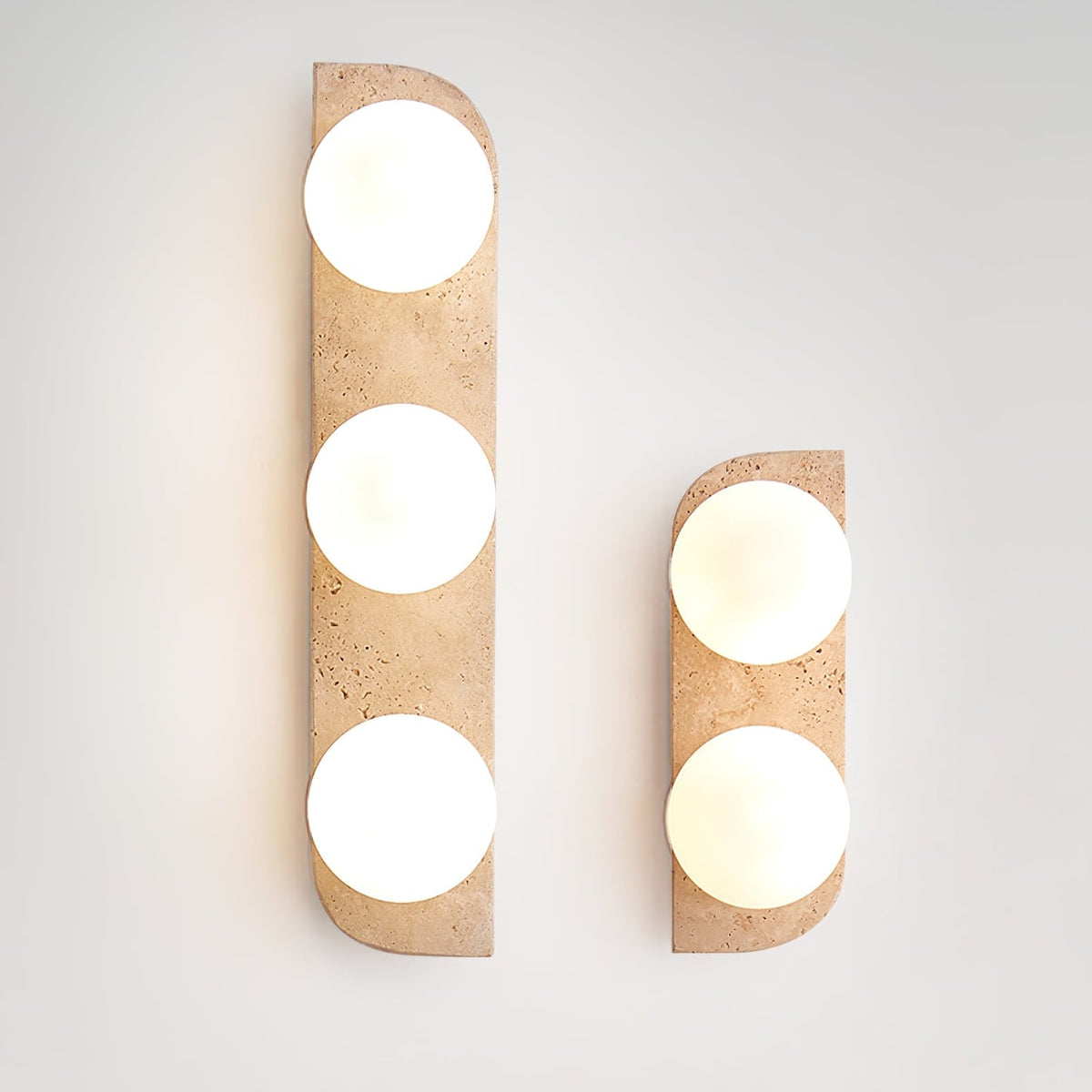 Zophaor Minimalist Travertine Plug-In Wall Light - Neutralighting