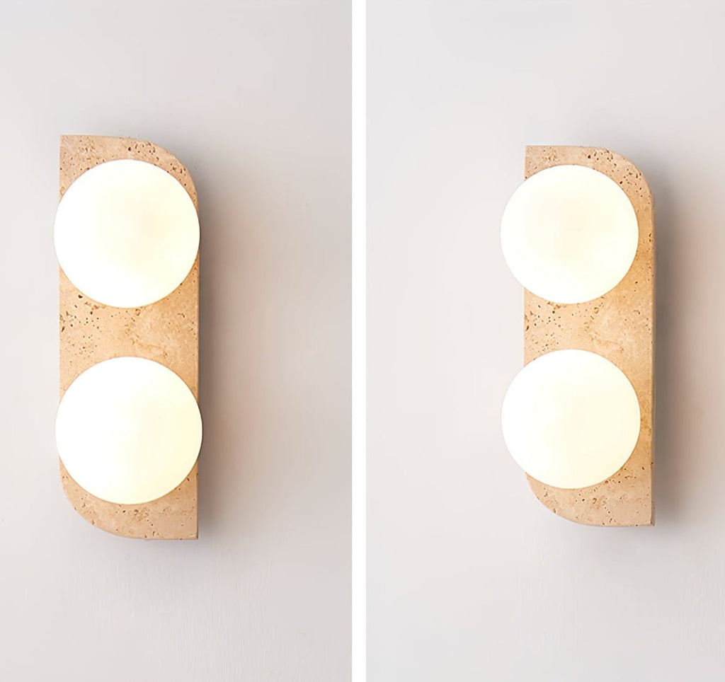 Zophaor Minimalist Travertine Plug-In Wall Light - Neutralighting