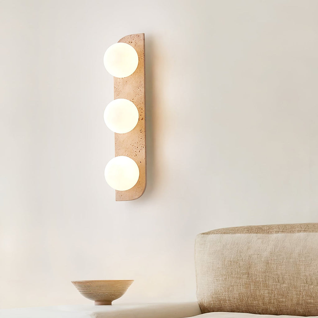 Zophaor Minimalist Travertine Plug-In Wall Light - Neutralighting