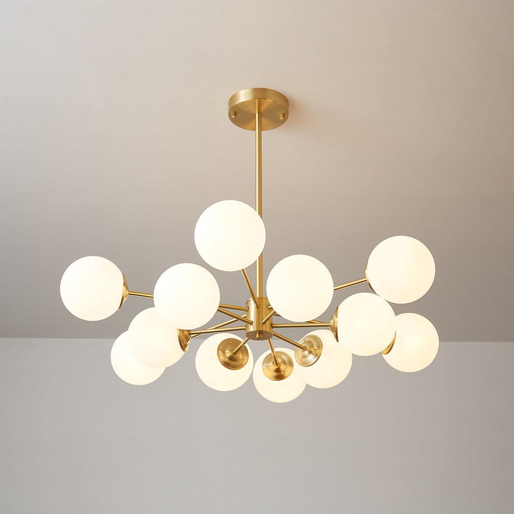 Lustra Lustre Elysium Laiton Boules Givrées - Neutralighting