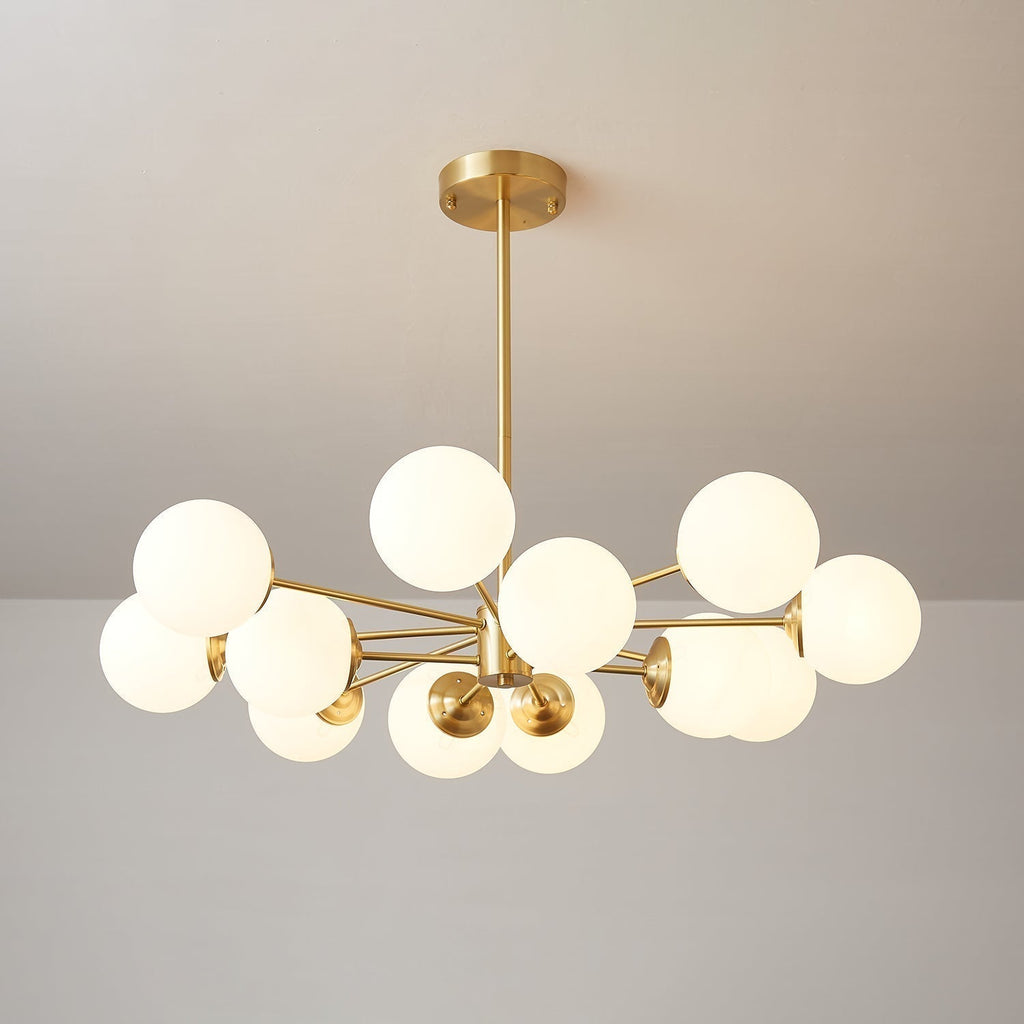 Lustra Lustre Elysium Laiton Boules Givrées - Neutralighting