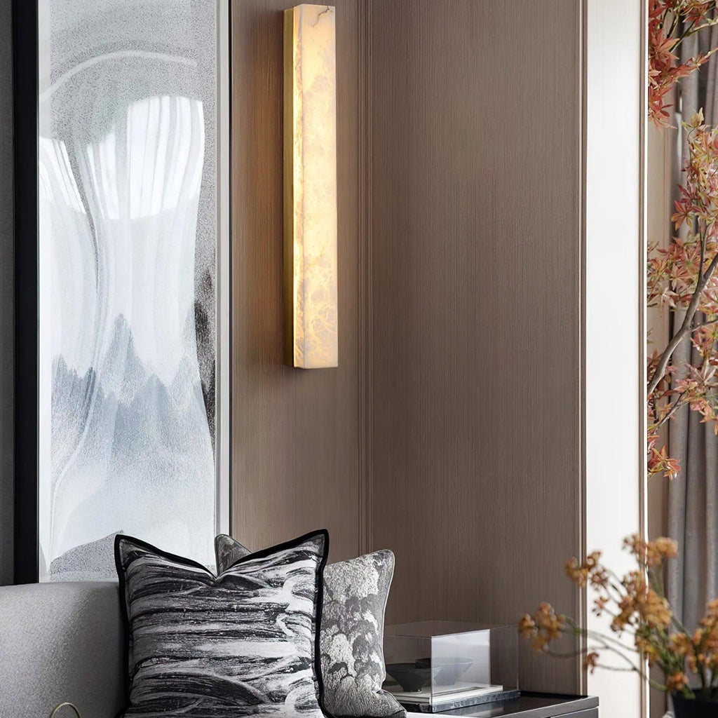 Isen Applique Murale Linéaire en Laiton et Albâtre - Neutralighting