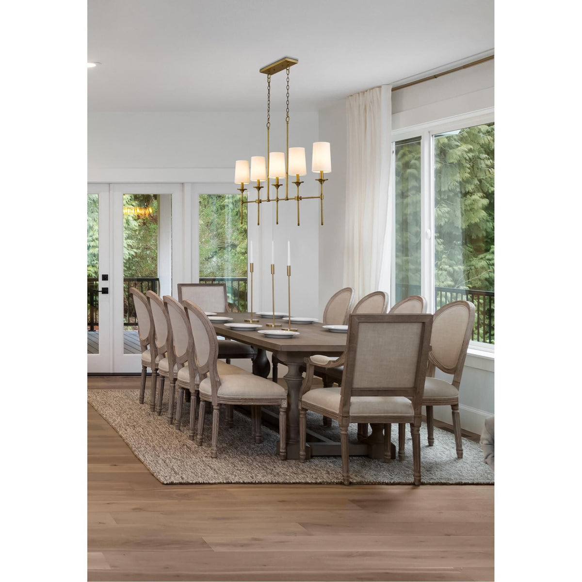 Verinyra Lustre Linéaire Laiton Tissu Vintage Industriel - Neutralighting