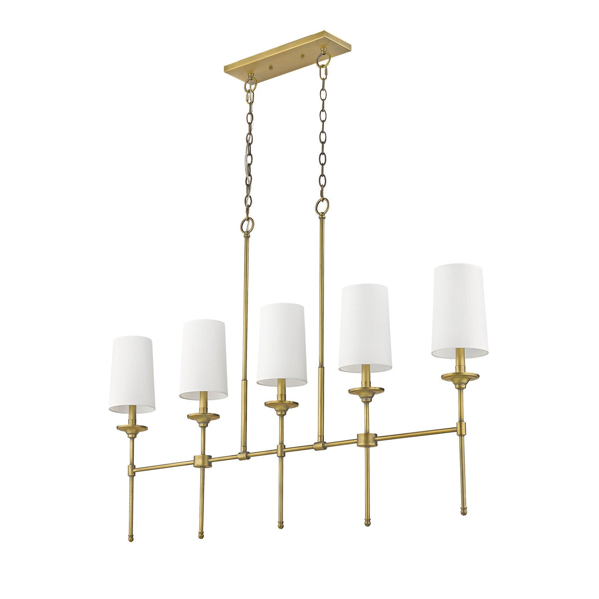 Verinyra Lustre Linéaire Laiton Tissu Vintage Industriel - Neutralighting