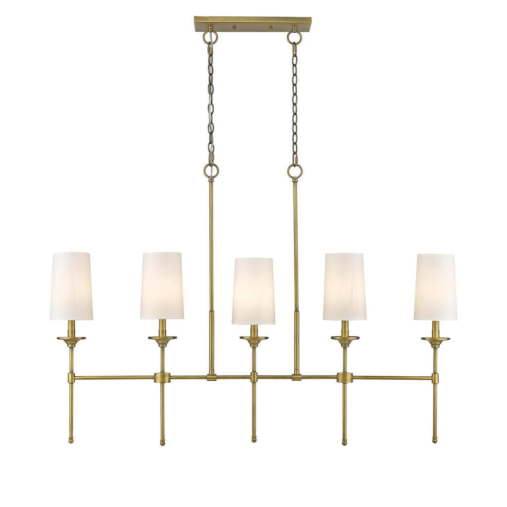 Verinyra Lustre Linéaire Laiton Tissu Vintage Industriel - Neutralighting