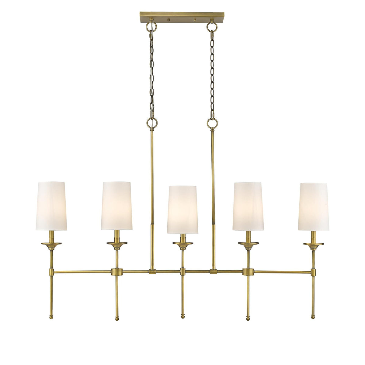 Verinyra Lustre Linéaire Laiton Tissu Vintage Industriel - Neutralighting