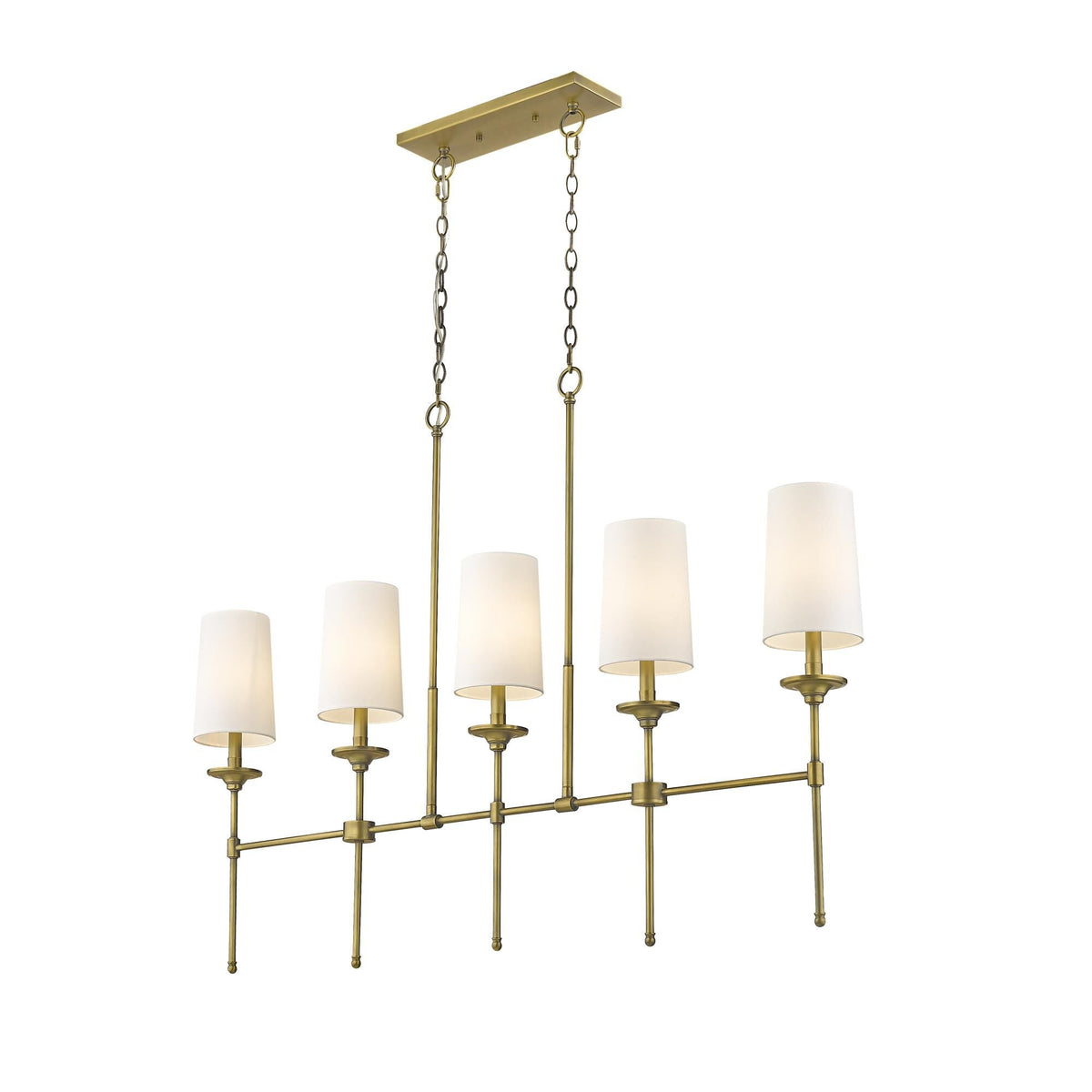 Verinyra Lustre Linéaire Laiton Tissu Vintage Industriel - Neutralighting