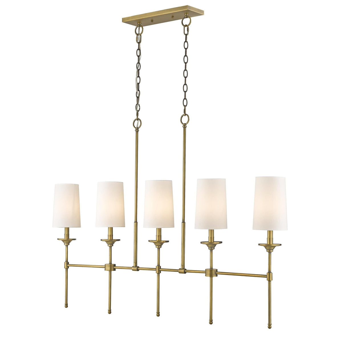 Verinyra Lustre Linéaire Laiton Tissu Vintage Industriel - Neutralighting