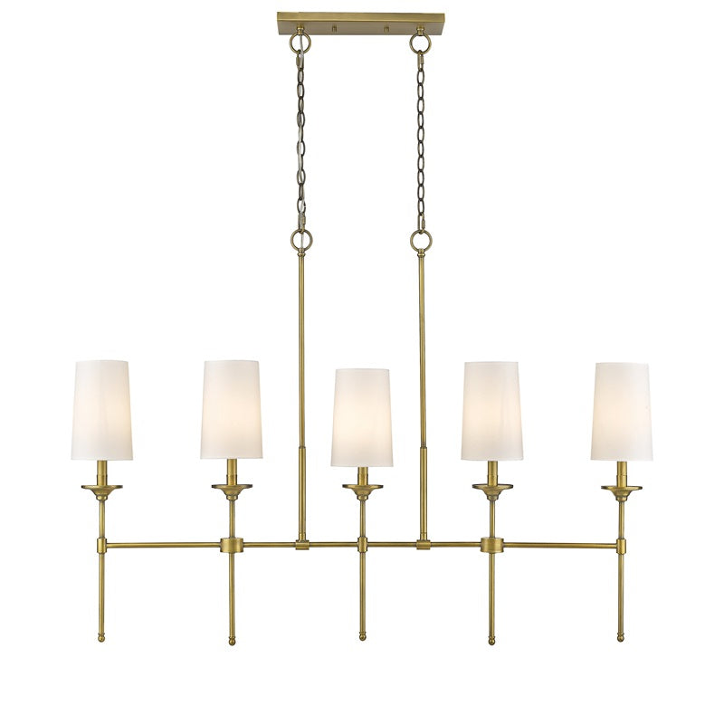 Verinyra Lustre Linéaire Laiton Tissu Vintage Industriel - Neutralighting