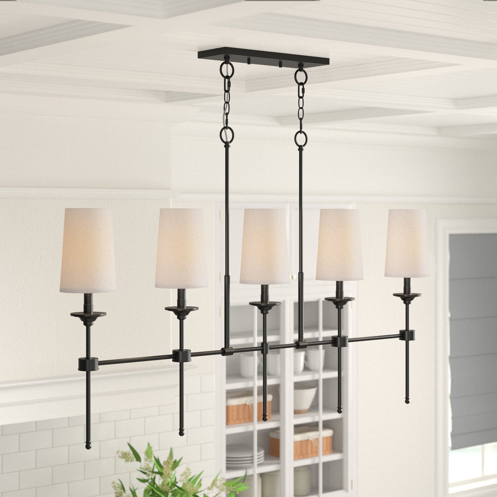 Verinyra Lustre Linéaire Laiton Tissu Vintage Industriel - Neutralighting
